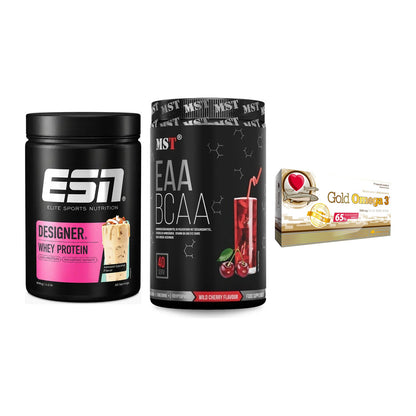 Definitionsphase-Set: ESN Designer + MST EAA & BCAA + Olimp Omega 3 – alle enthaltenen Artikel