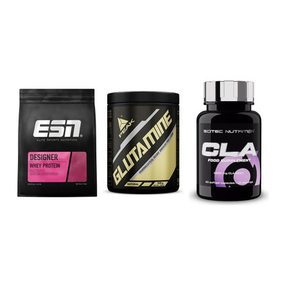Definitionsphase-Set: ESN Designer Whey + Peak Glutamin + Scitec CLA – alle enthaltenen Artikel