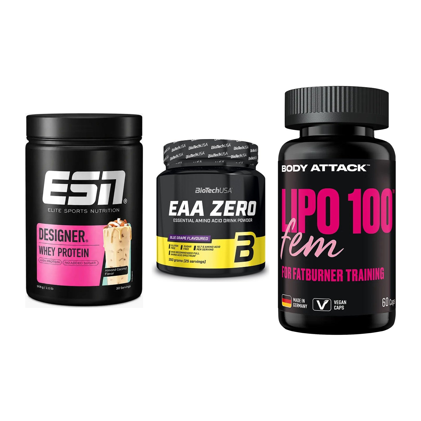 Definitionsphase-Set: ESN Designer + BioTech EAA + Body Attack – alle enthaltenen Artikel