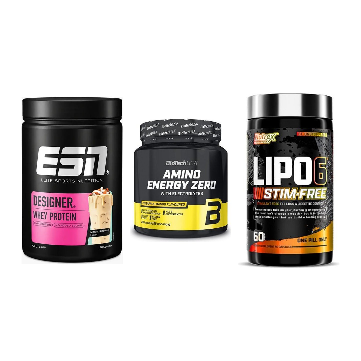 Definitionsphase-Set: ESN Designer + BioTech Amino + Nutrex Lipo 6 – alle enthaltenen Artikel