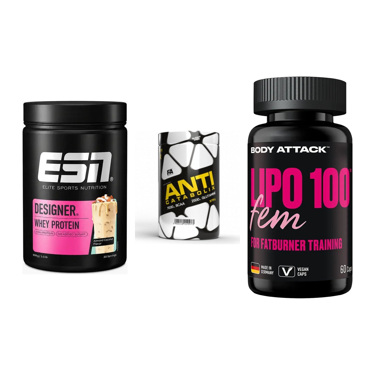 Definitionsphase-Set: ESN Designer + FA Nutrition + Body Attack – alle enthaltenen Artikel