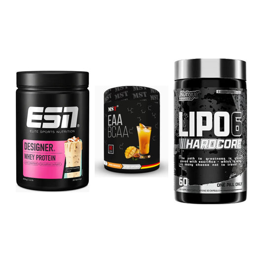 Definitionsphase-Set: ESN Designer + MST EAA & BCAA + Nutrex Lipo 6 – alle enthaltenen Artikel