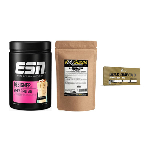 Definitionsphase-Set: ESN Designer + MySupps Glutam + Olimp Omega 3 – alle enthaltenen Artikel