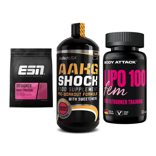 Definitionsphase-Set: ESN Designer + BioTech AAKG + Body Attack – alle enthaltenen Artikel