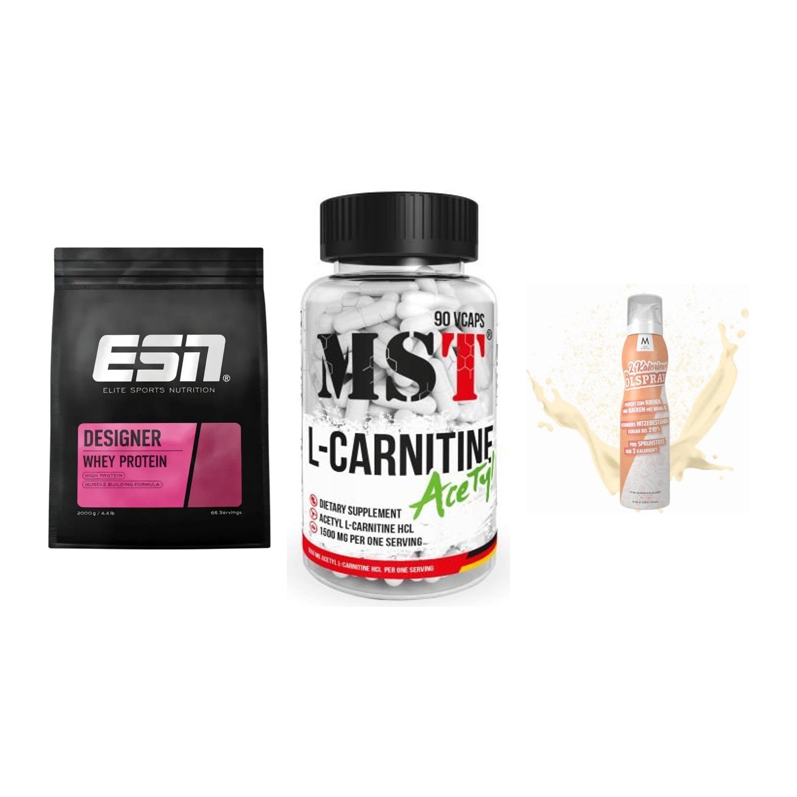 Definitionsphase-Set: ESN Designer + MST L-Carnitin + More Nutrition – alle enthaltenen Artikel