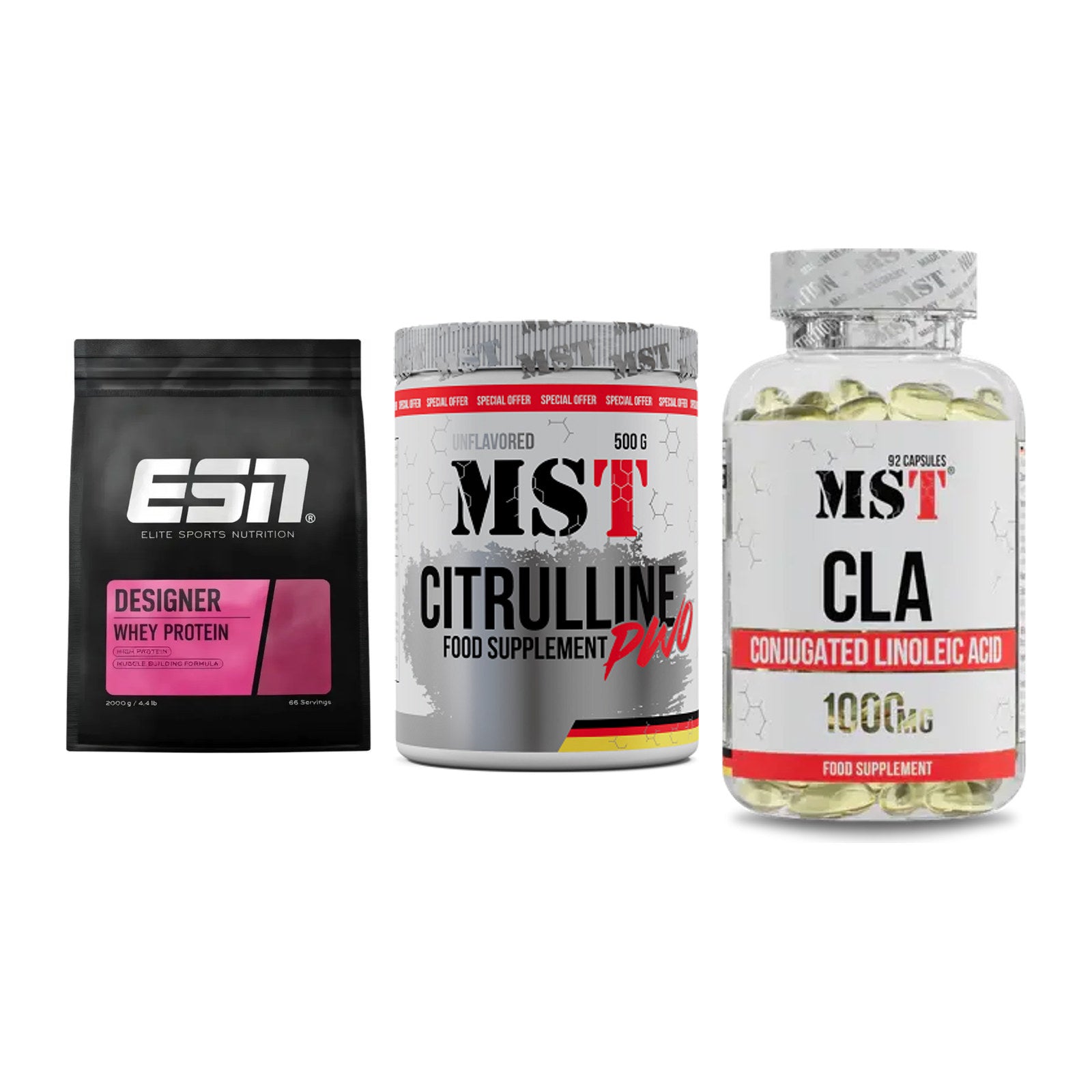 Definitionsphase-Set: ESN Designer + MST Citrulline + MST CLA 1000mg – alle enthaltenen Artikel