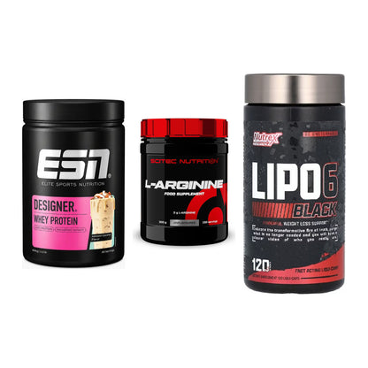 Definitionsphase-Set: ESN Designer + Scitec Arginin + Nutrex Lipo 6 – alle enthaltenen Artikel