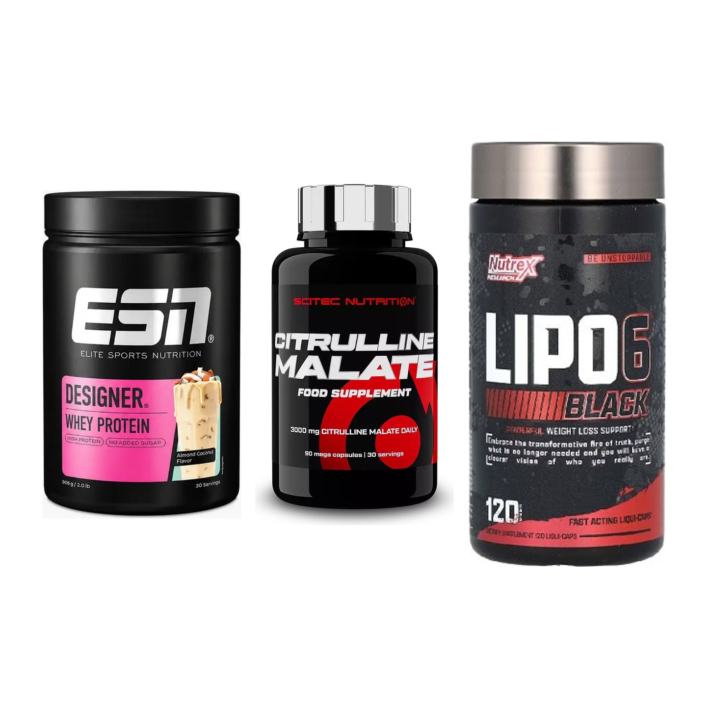 Definitionsphase-Set: ESN Designer + Scitec Citrull + Nutrex Lipo 6 – alle enthaltenen Artikel