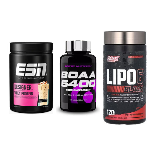 Definitionsphase-Set: ESN Designer + Scitec BCAA + Nutrex Lipo 6 – alle enthaltenen Artikel