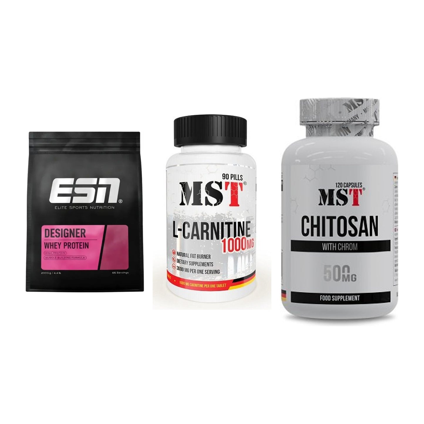 Definitionsphase-Set: ESN Designer + MST L-Carnitin + MST Chitosan – alle enthaltenen Artikel