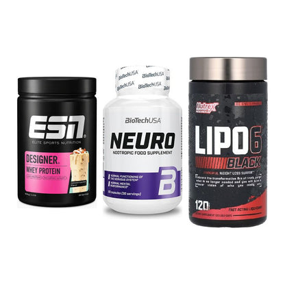Definitionsphase-Set: ESN Designer + BioTech Neuro + Nutrex Lipo 6 – alle enthaltenen Artikel