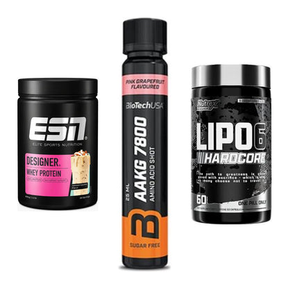 Definitionsphase-Set: ESN Designer + BioTech AAKG + Nutrex Lipo 6 – alle enthaltenen Artikel