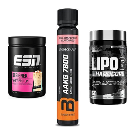 Definitionsphase-Set: ESN Designer + BioTech AAKG + Nutrex Lipo 6 – alle enthaltenen Artikel