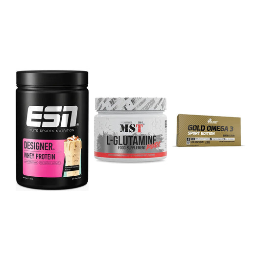 Definitionsphase-Set: ESN Designer + MST Glutamine + Olimp Omega 3 – alle enthaltenen Artikel