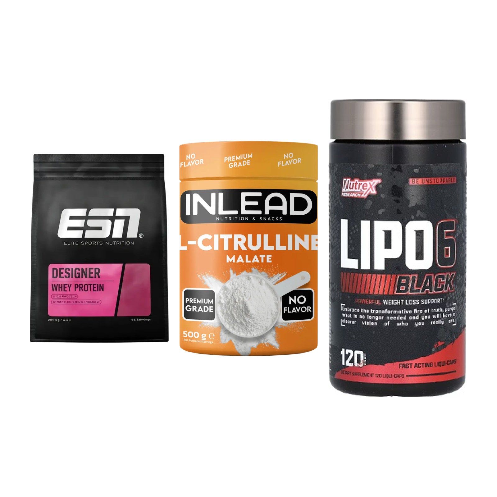 Definitionsphase-Set: ESN Designer + INLEAD L-Citru + Nutrex Lipo 6 – alle enthaltenen Artikel