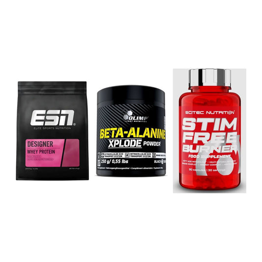 Definitionsphase-Set: ESN Designer + Olimp Beta-Ala + Scitec Stim – alle enthaltenen Artikel