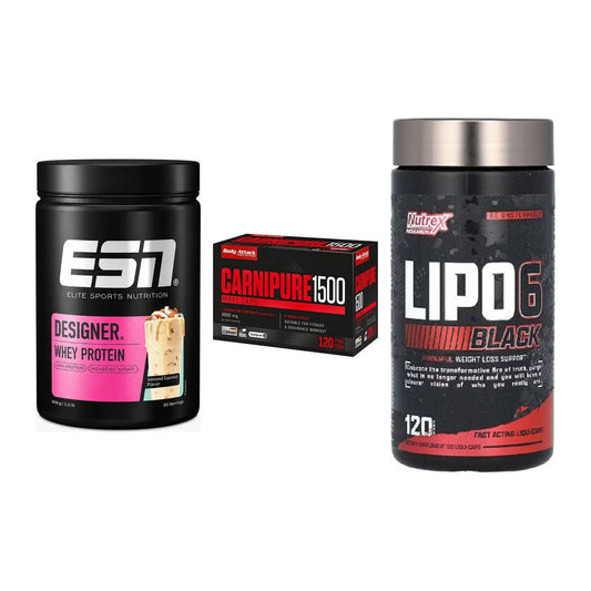 Definitionsphase-Set: ESN Designer + Body Attack + Nutrex Lipo 6 – alle enthaltenen Artikel