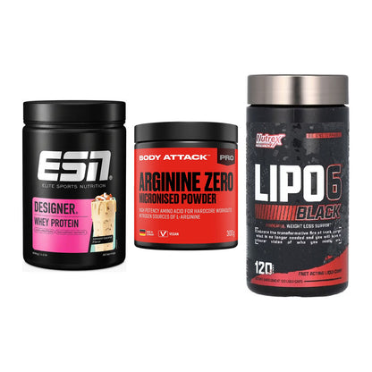 Definitionsphase-Set: ESN Designer + Body Attack + Nutrex Lipo 6 – alle enthaltenen Artikel