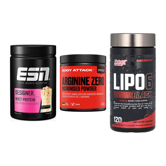 Definitionsphase-Set: ESN Designer + Body Attack + Nutrex Lipo 6 – alle enthaltenen Artikel
