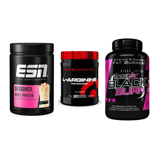 Definitionsphase-Set: ESN Designer + Scitec Arginin + Stacker2 Black – alle enthaltenen Artikel