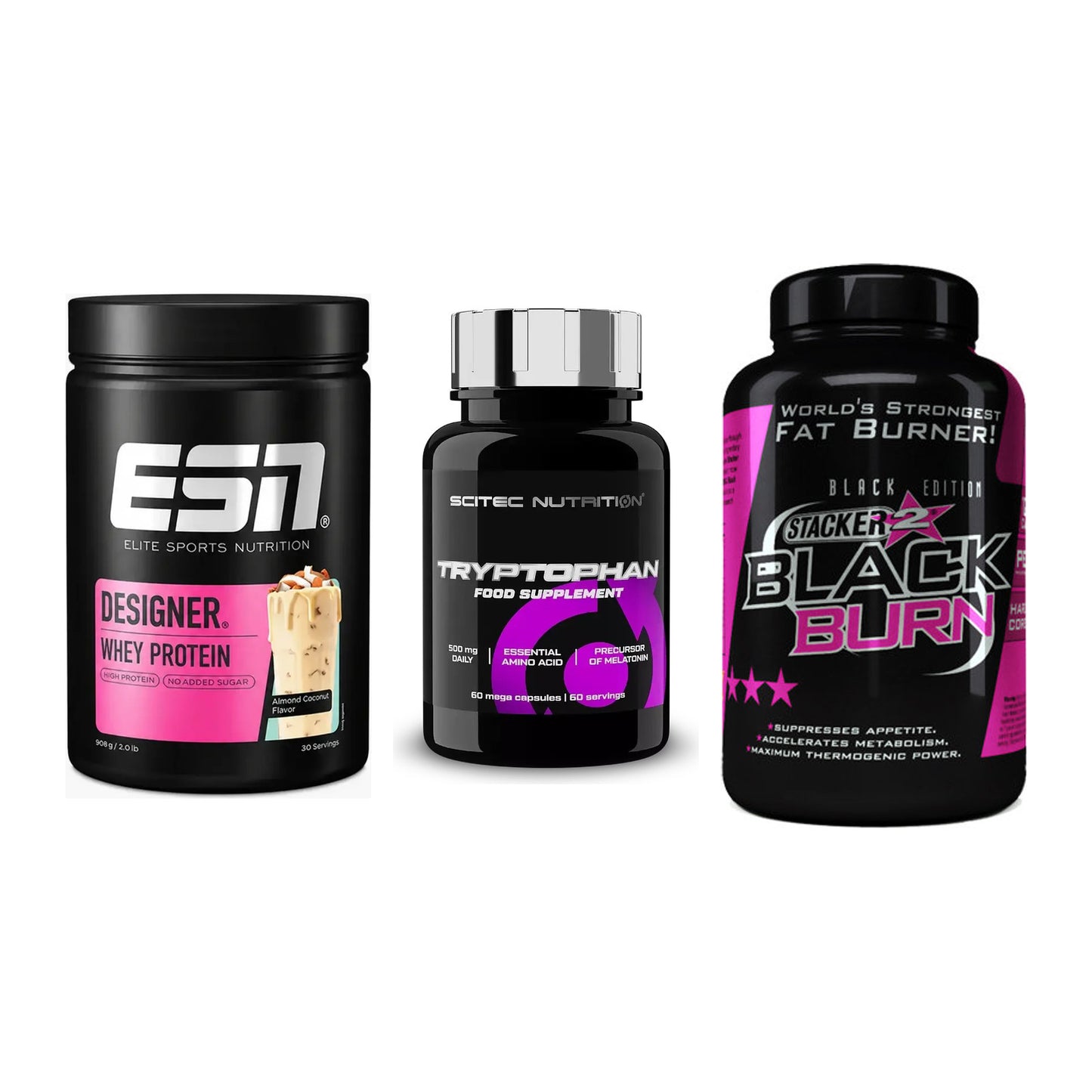 Definitionsphase-Set: ESN Designer + Scitec Tryptop + Stacker2 Black – alle enthaltenen Artikel