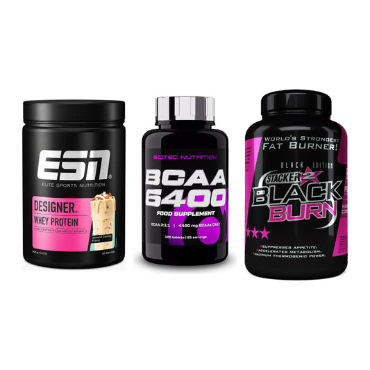 Definitionsphase-Set: ESN Designer + Scitec BCAA + Stacker2 Black – alle enthaltenen Artikel