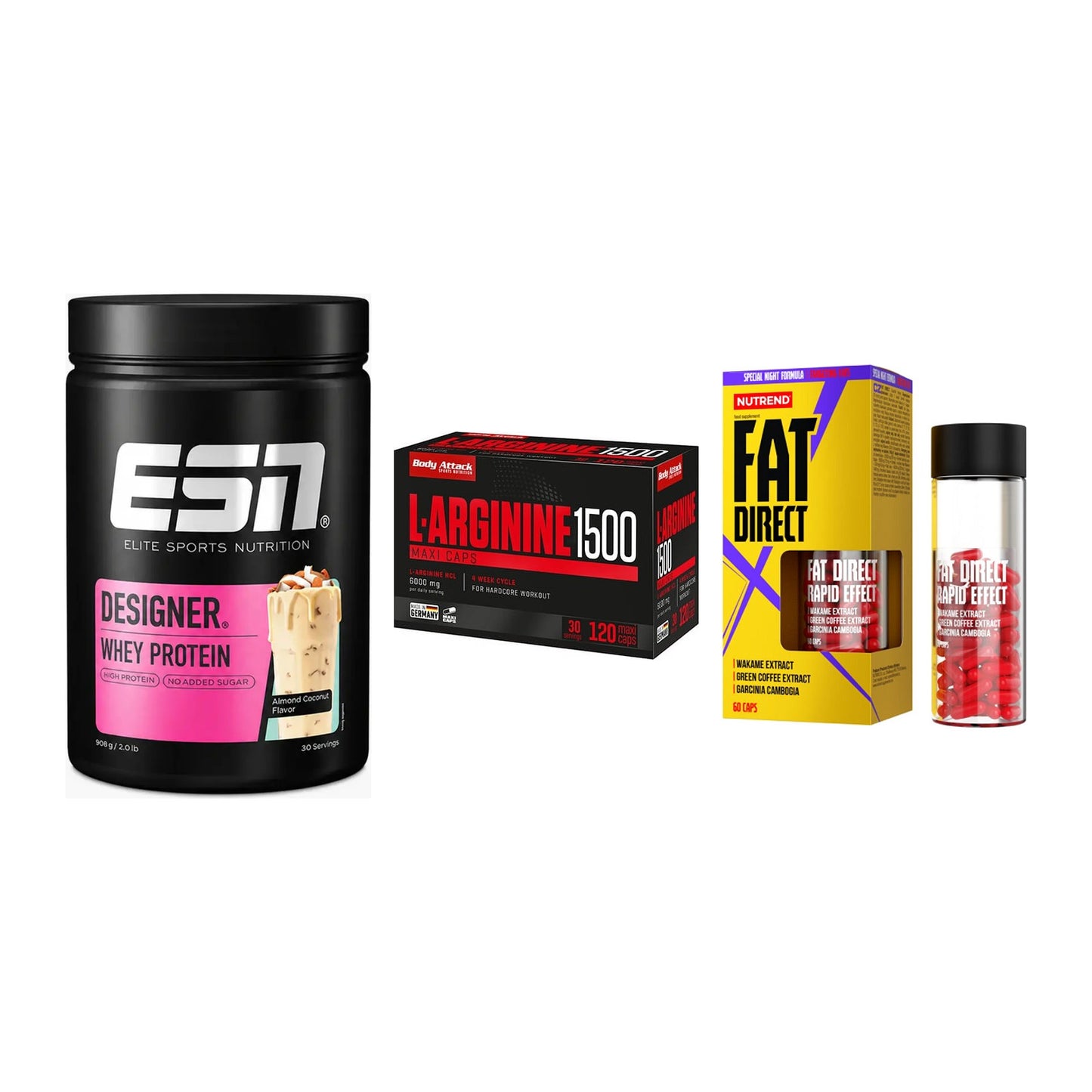 Definitionsphase-Set: ESN Designer + Body Attack + Nutrend Fat – alle enthaltenen Artikel
