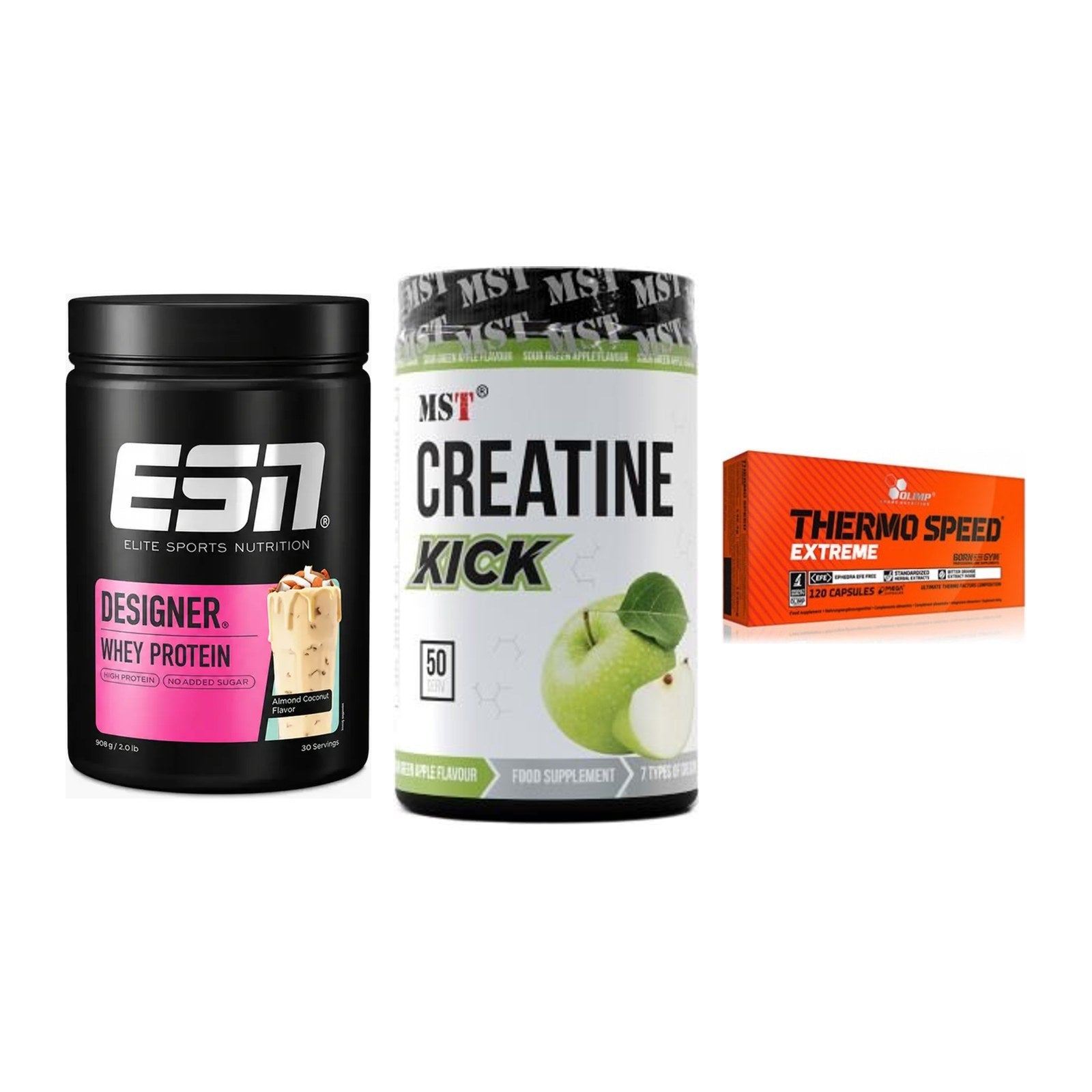 Definitionsphase-Set: ESN Designer + MST Creatine + Olimp Thermo – alle enthaltenen Artikel