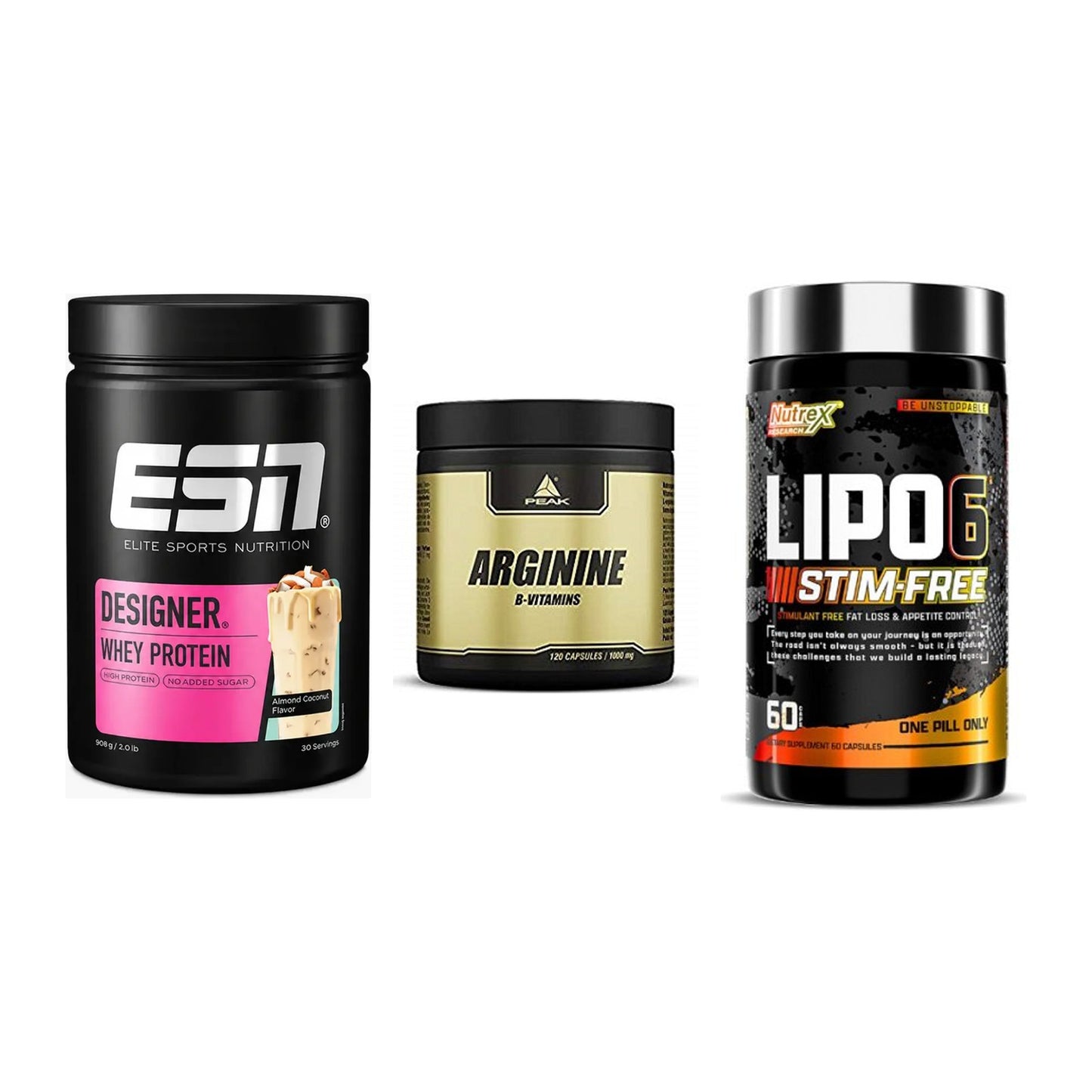Definitionsphase-Set: ESN Designer + Peak Arginin + Nutrex Lipo 6 – alle enthaltenen Artikel
