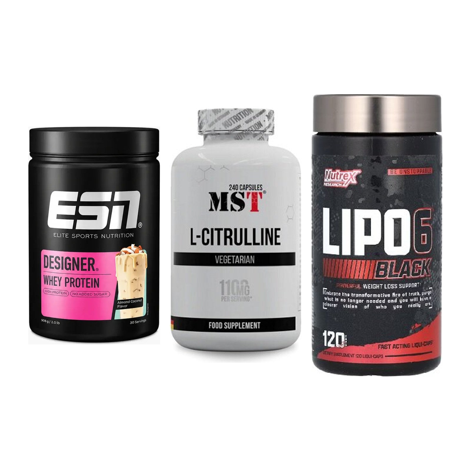 Definitionsphase-Set: ESN Designer + MST Citrulline + Nutrex Lipo 6 – alle enthaltenen Artikel