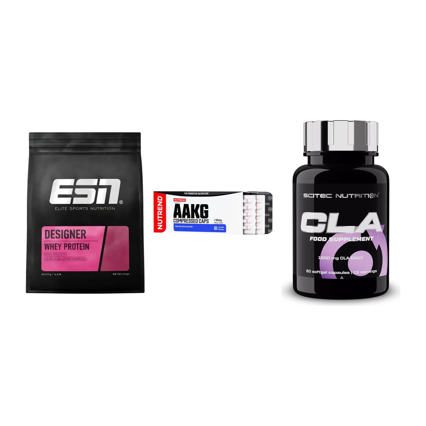 Definitionsphase-Set: ESN Designer + Nutrend AAKG + Scitec CLA – alle enthaltenen Artikel