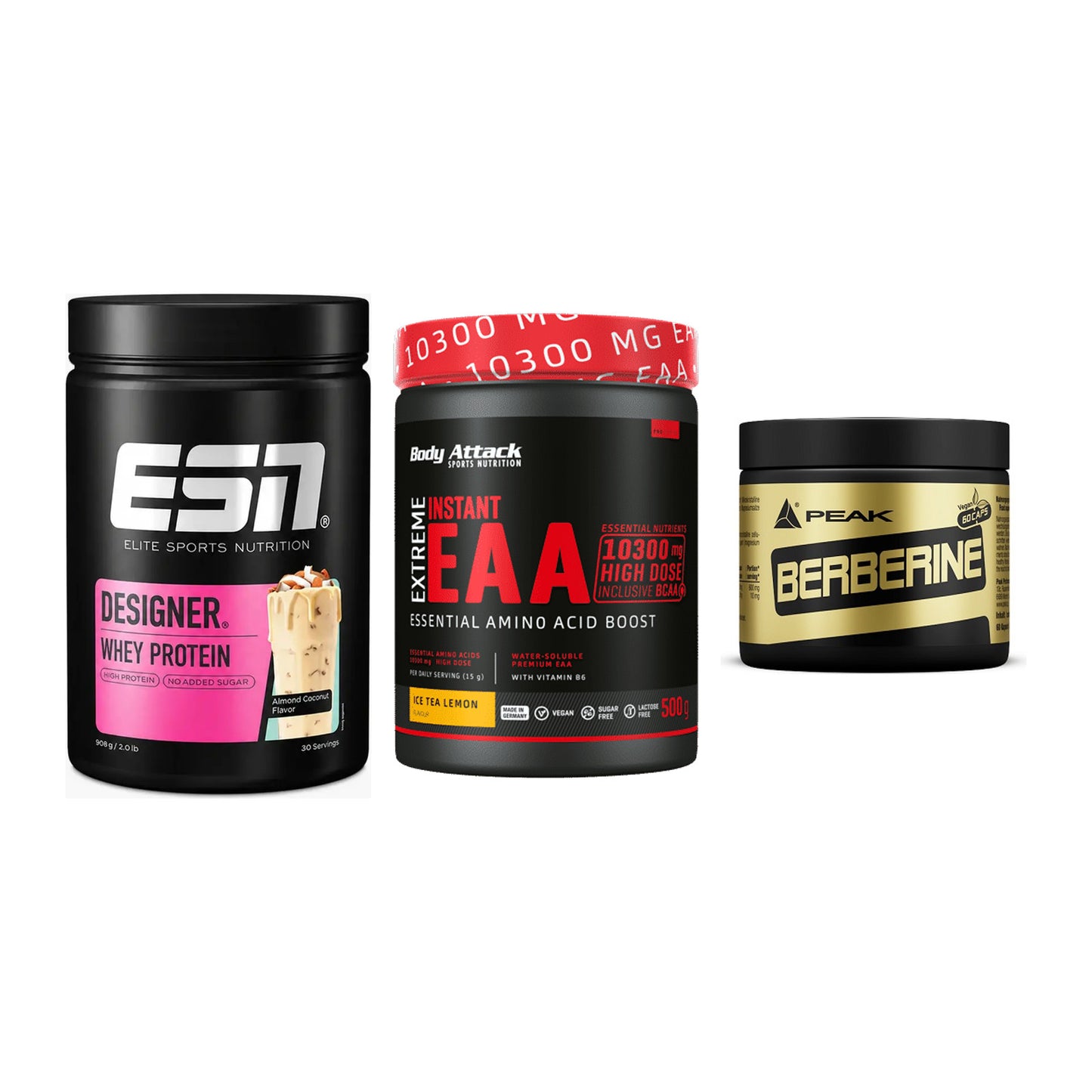 Definitionsphase-Set: ESN Designer + Body Attack + Peak Berberine – alle enthaltenen Artikel