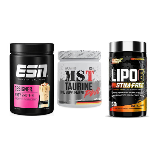 Definitionsphase-Set: ESN Designer + MST Taurine + Nutrex Lipo 6 – alle enthaltenen Artikel