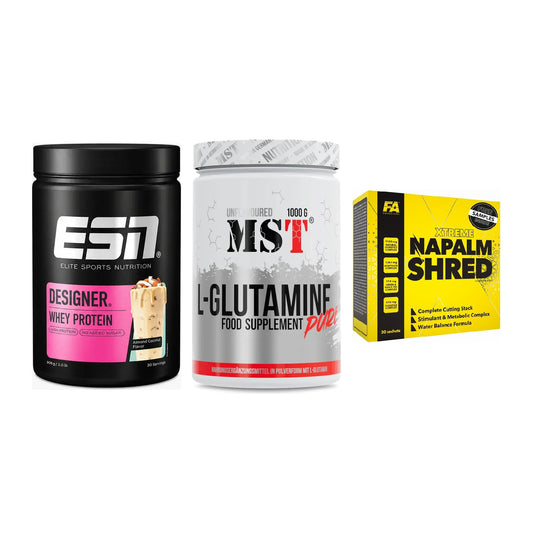 Definitionsphase-Set: ESN Designer + MST Glutamine + FA Nutrition – alle enthaltenen Artikel