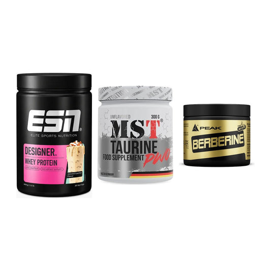Definitionsphase-Set: ESN Designer Whey + MST Taurine + Peak Berberine – alle enthaltenen Artikel