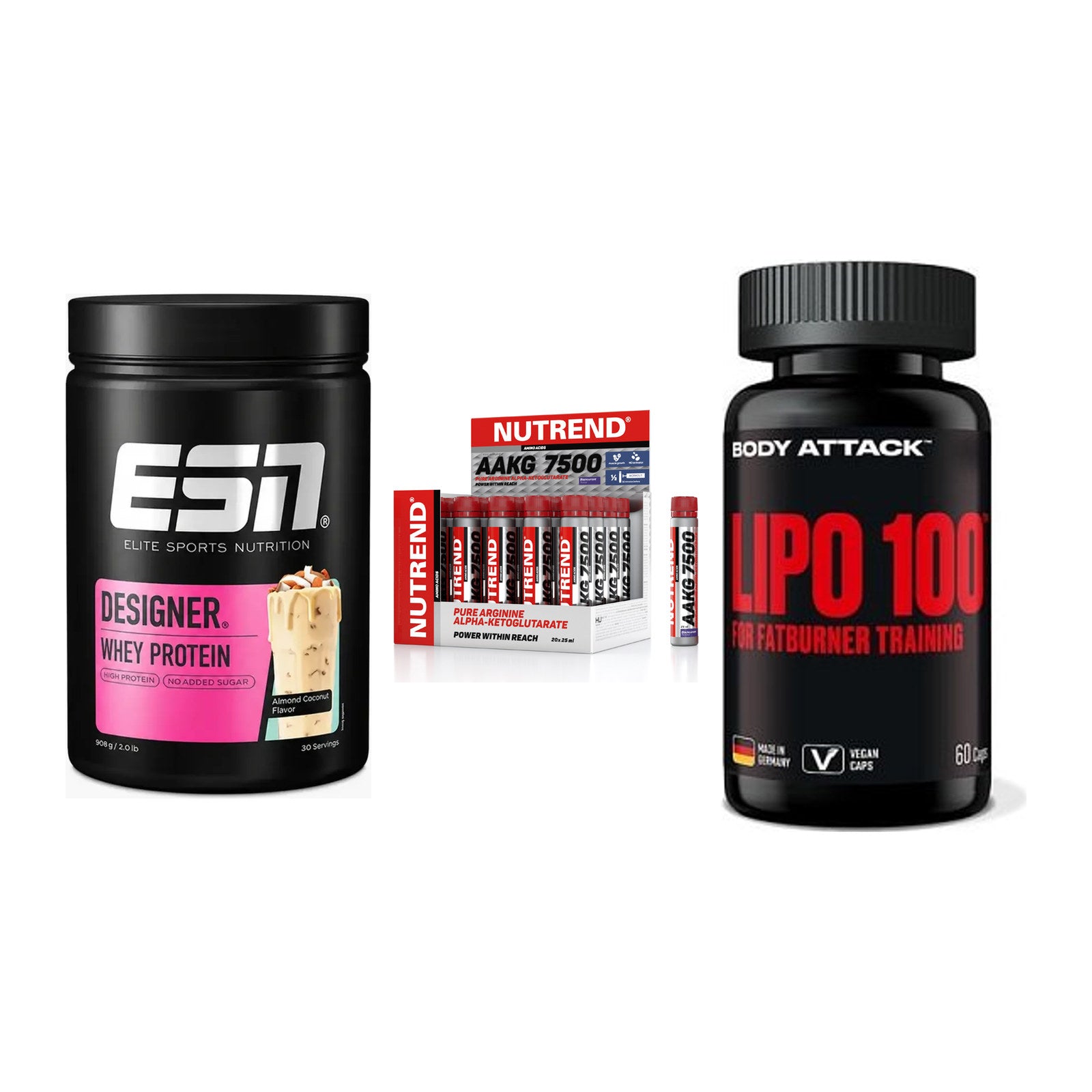 Definitionsphase-Set: ESN Designer + Nutrend AAKG + Body Attack – alle enthaltenen Artikel