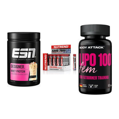 Definitionsphase-Set: ESN Designer + Nutrend AAKG + Body Attack – alle enthaltenen Artikel