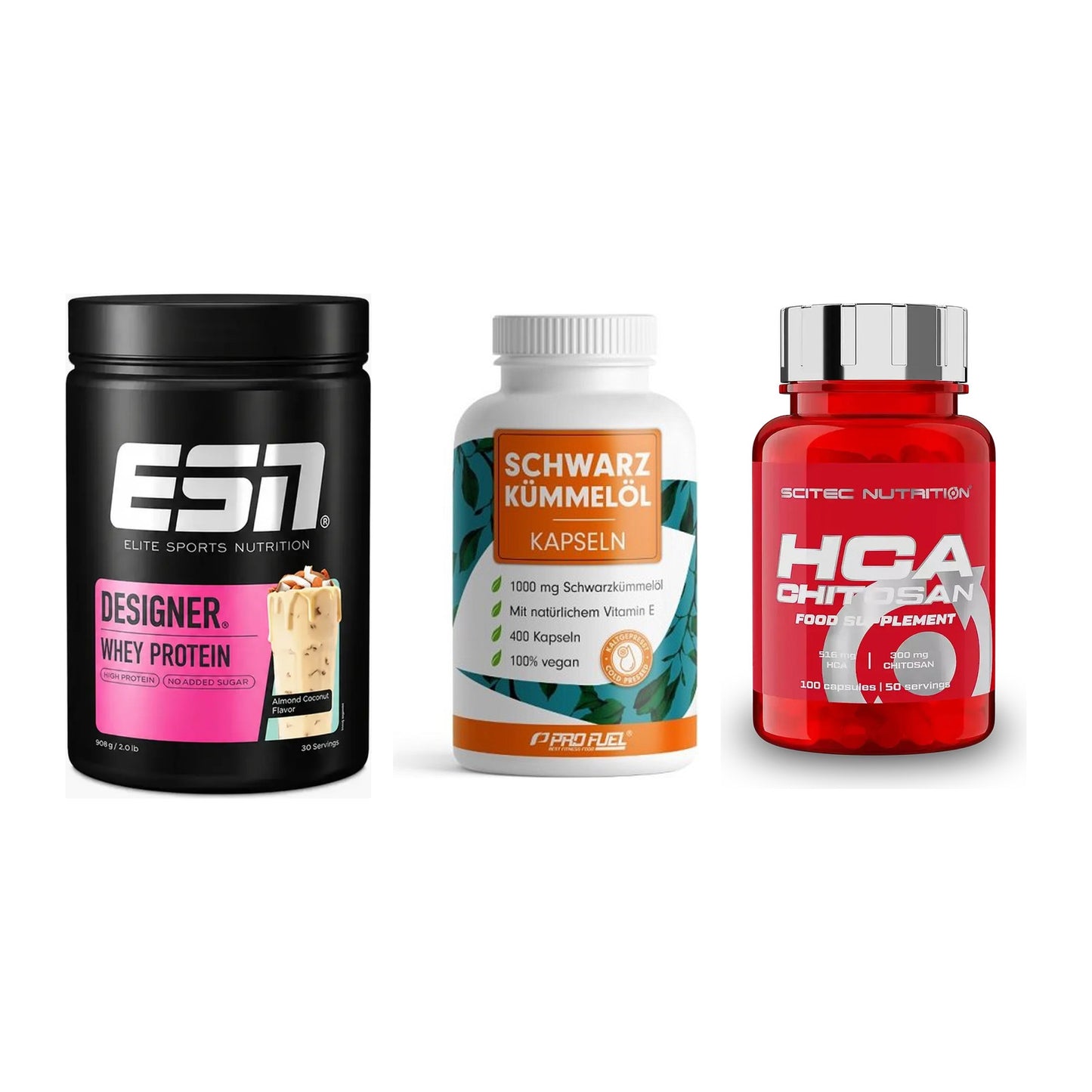 Definitionsphase-Set: ESN Designer + ProFuel Schwar + Scitec HCA-Chi – alle enthaltenen Artikel