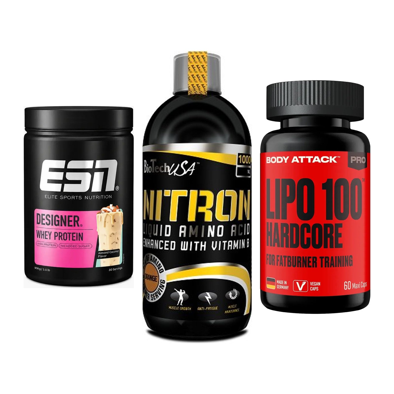 Definitionsphase-Set: ESN Designer + BioTech Liquid + Body Attack – alle enthaltenen Artikel