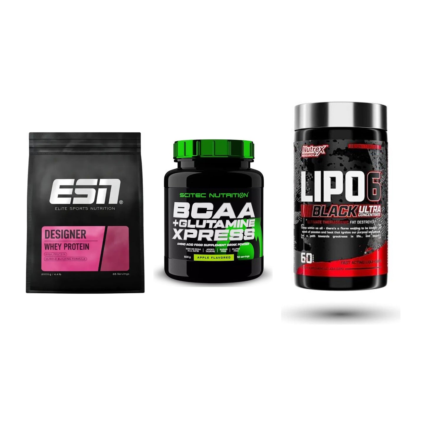 Definitionsphase-Set: ESN Designer + Scitec BCAA + Nutrex Lipo 6 – alle enthaltenen Artikel