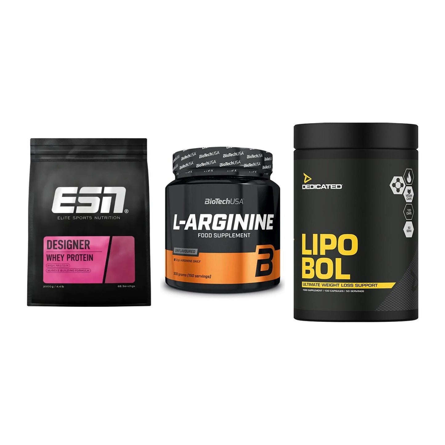 Definitionsphase-Set: ESN Designer + BioTech L-Argi + Dedicated – alle enthaltenen Artikel