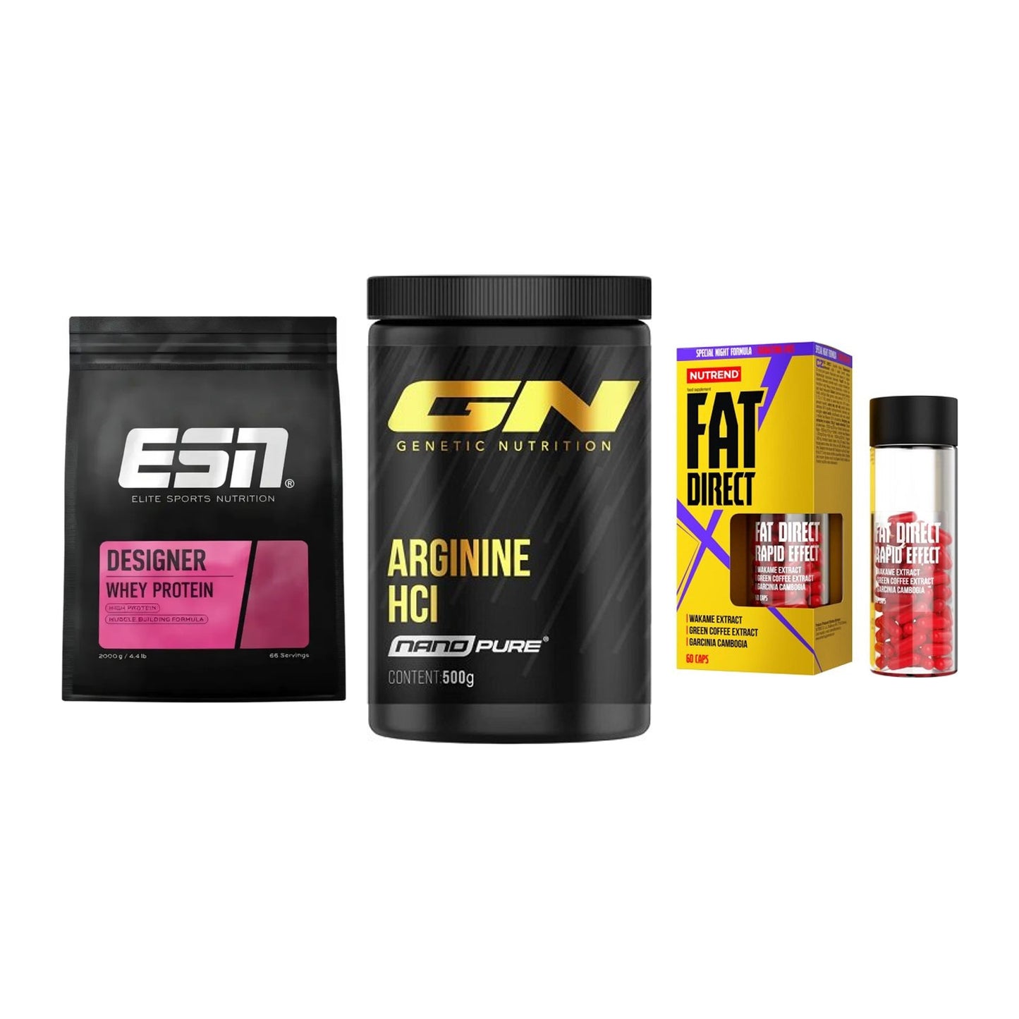 Definitionsphase-Set: ESN Designer + GN Arginine + Nutrend Fat – alle enthaltenen Artikel