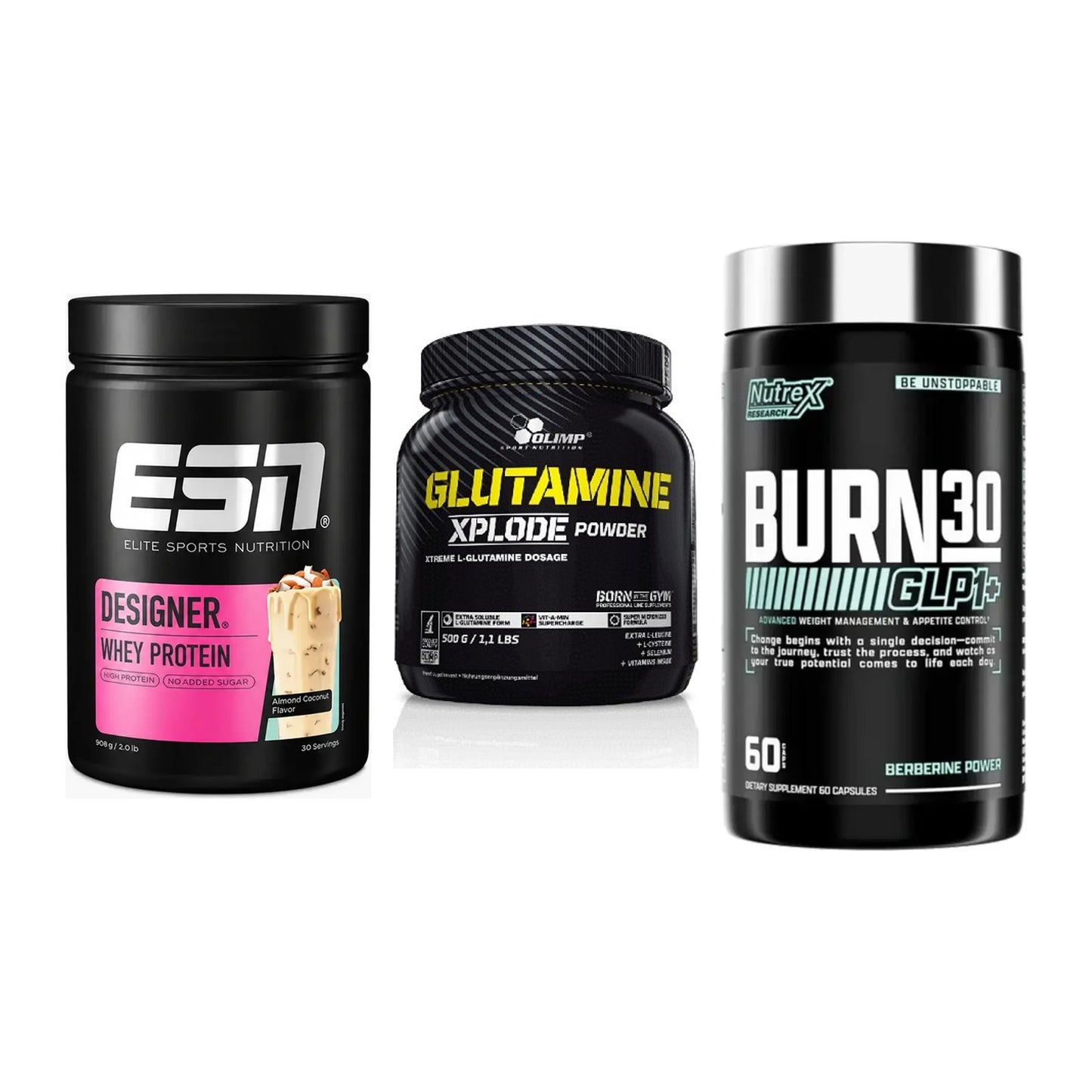 Definitionsphase-Set: ESN Designer + Olimp L-Glutam + Nutrex Burn 30 – alle enthaltenen Artikel