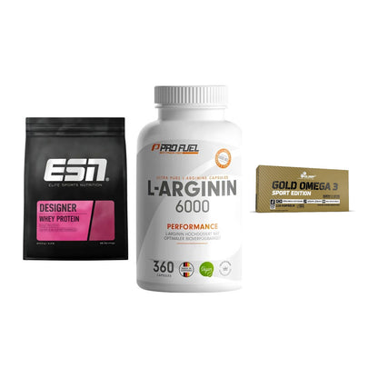 Definitionsphase-Set: ESN Designer + ProFuel L-Argi + Olimp Omega 3 – alle enthaltenen Artikel