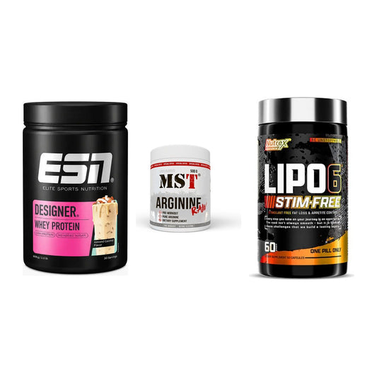 Definitionsphase-Set: ESN Designer + MST Arginine + Nutrex Lipo 6 – alle enthaltenen Artikel