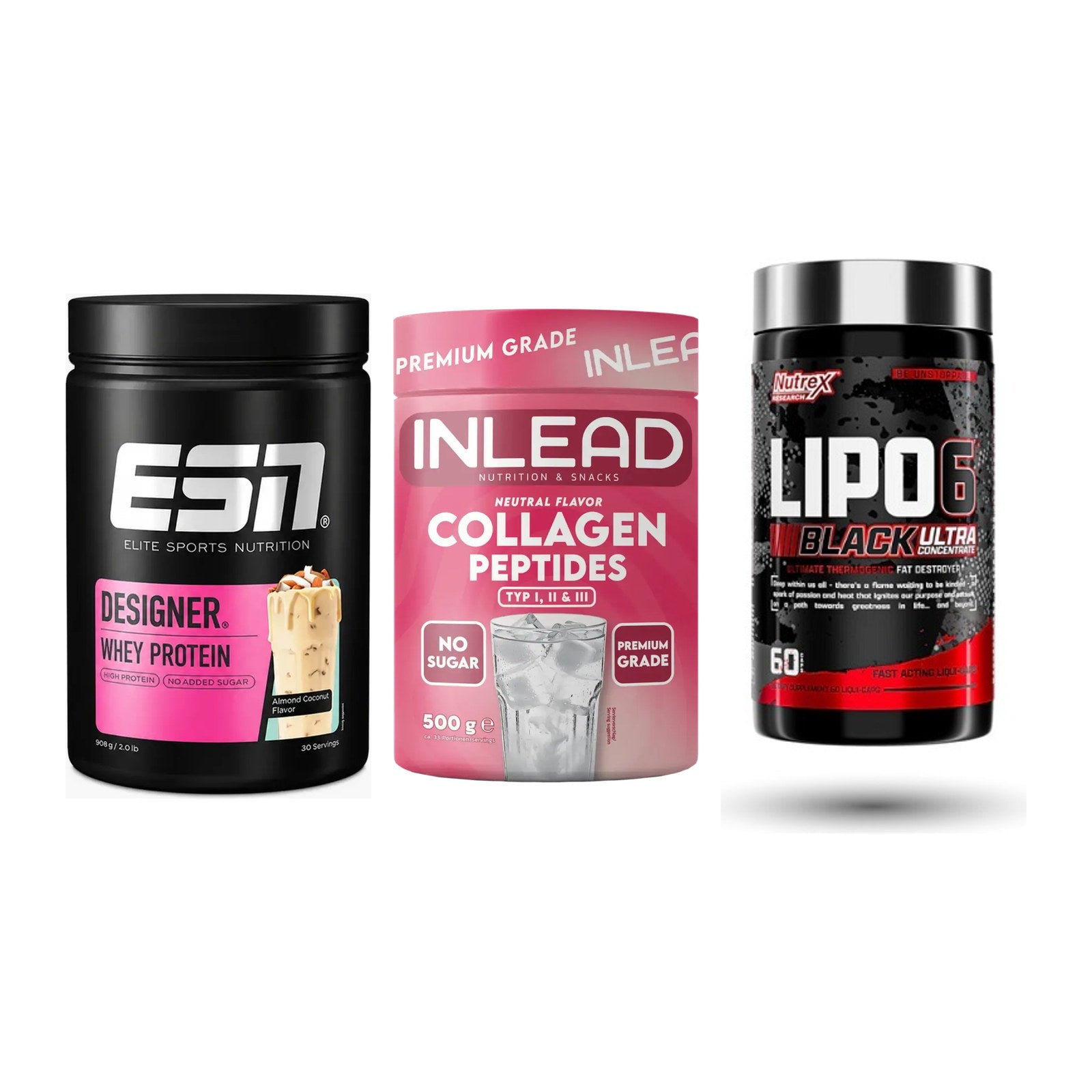 Definitionsphase-Set: ESN Designer + INLEAD Collage + Nutrex Lipo 6 – alle enthaltenen Artikel