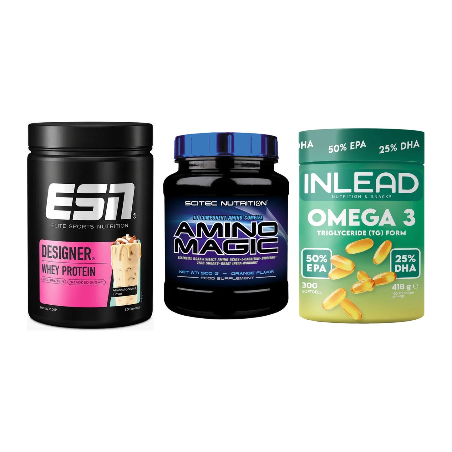 Definitionsphase-Set: ESN Designer + Scitec Amino + INLEAD Omega-3 – alle enthaltenen Artikel
