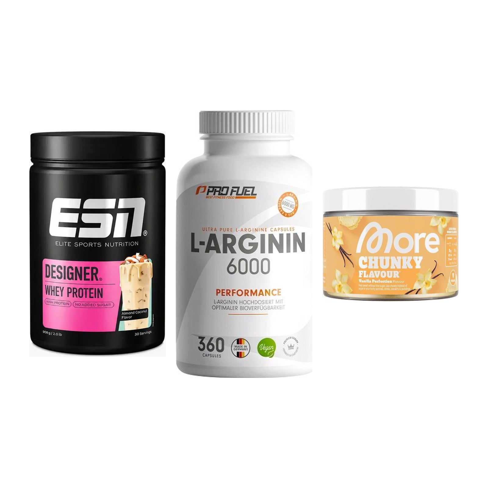 Definitionsphase-Set: ESN Designer + ProFuel L-Argi + More Nutrition – alle enthaltenen Artikel