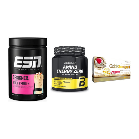 Definitionsphase-Set: ESN Designer + BioTech Amino + Olimp Omega 3 – alle enthaltenen Artikel