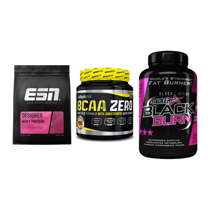 Definitionsphase-Set: ESN Designer + BioTech BCAA + Stacker2 Black – alle enthaltenen Artikel